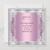 Quinceanera 15e roze Silver Diamond Tiara Kaart (Achterkant)