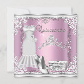 Quinceanera 15e roze Silver Diamond Tiara Kaart (Voorkant)