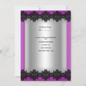 Quinceanera 15e roze zwarte zilver Diamond Tiara Kaart (Achterkant)