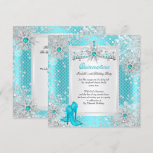 Quinceanera 15e Turquoise Winter Wonderland Kaart