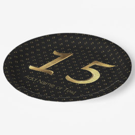 Quinceanera 15e verjaardag 15e Jubileum Gold Papieren Bordje