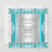 Quinceanera 15e verjaardag Blauwgroen blauwe hakke Kaart (Achterkant)