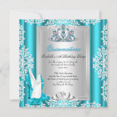 Quinceanera 15e verjaardag Blauwgroen blauwe hakke Kaart (Voorkant)