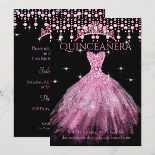Quinceanera 15e Verjaardag Blush Roze Jurk Tiara Kaart