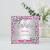 Quinceanera 15e verjaardag Butterflies Silver Pink Kaart (Staand voorkant)