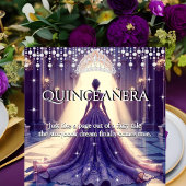 Quinceanera 15e Verjaardag Castle Paarse Jurk Kaart
