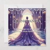 Quinceanera 15e Verjaardag Castle Paarse Jurk Kaart (Voorkant)