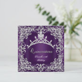 Quinceanera 15e verjaardag Dark Paars Kaart (Staand voorkant)