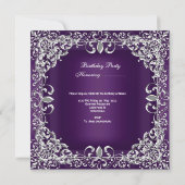 Quinceanera 15e verjaardag Dark Paars Kaart (Achterkant)