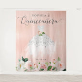 Quinceanera 15e verjaardag Decor Backdrop Wandkleed (Voorkant)