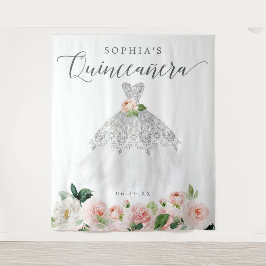 Quinceanera 15e verjaardag Decor Backdrop Wandkleed (Voorkant)