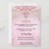 Quinceanera 15e Verjaardag Exotisch Licht Roze Gou Kaart (Achterkant)