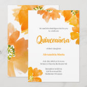 Quinceanera 15e verjaardag Floral Kaart (Voorkant / Achterkant)