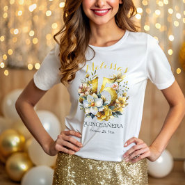 Quinceanera 15e verjaardag Floral T-shirt