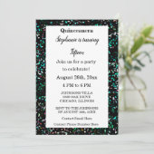 Quinceanera 15e verjaardag Glitter Black Multicolo Kaart (Staand voorkant)