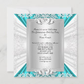 Quinceanera 15e verjaardag Glitter Blue Heels Kaart (Achterkant)