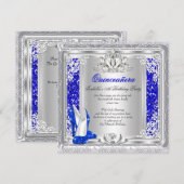 Quinceanera 15e verjaardag Glitter Blue Shoes Kaart (Voorkant / Achterkant)