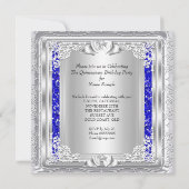 Quinceanera 15e verjaardag Glitter Blue Shoes Kaart (Achterkant)