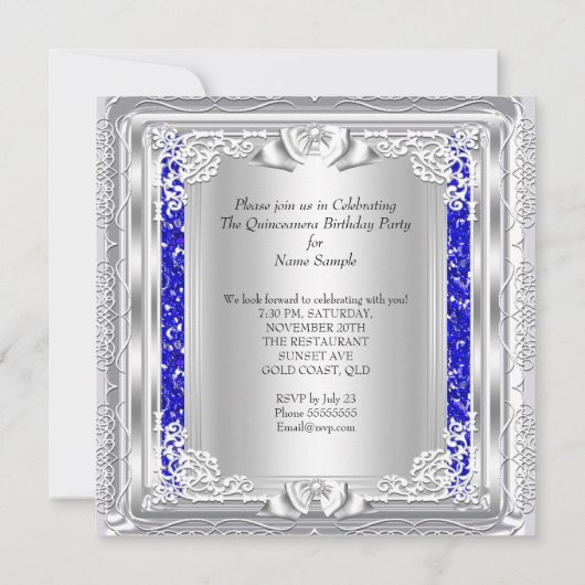 Quinceanera 15e verjaardag Glitter Blue Shoes Kaart (Achterkant)