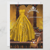 Quinceanera 15e verjaardag Gold Dress Kaart (Voorkant)