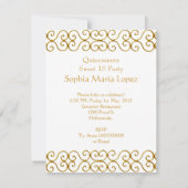 Quinceañera 15e verjaardag Gold White foto Kaart (Achterkant)