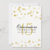 Quinceanera 15e verjaardag Gouden folie Glitter Li Kaart (Achterkant)
