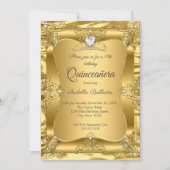Quinceanera 15e verjaardag Gouden Pareltjes Tiara Kaart (Voorkant)