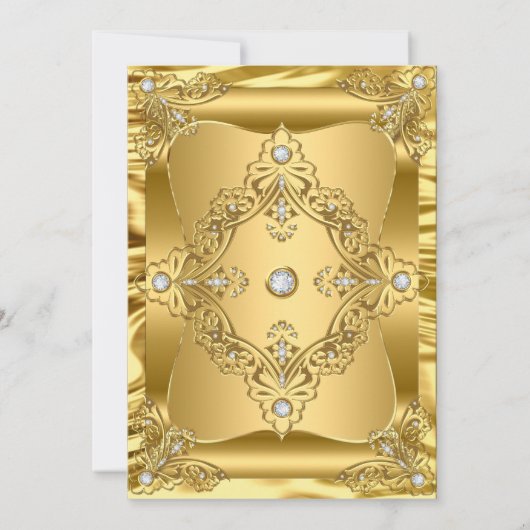 Quinceanera 15e verjaardag Gouden Pareltjes Tiara Kaart (Achterkant)