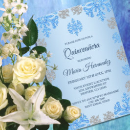 Quinceañera 15e verjaardag Ice Blue Sneeuwvlok Kaart