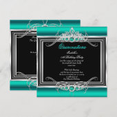 Quinceanera 15e verjaardag Jade Green Emerald 2 Kaart (Voorkant / Achterkant)