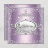 Quinceanera 15e verjaardag Lila roze zilver ster Kaart (Voorkant / Achterkant)
