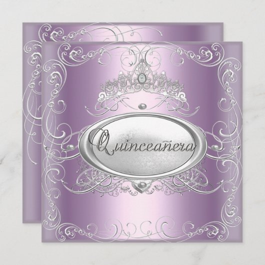 Quinceanera 15e verjaardag Lila roze zilver ster Kaart (Voorkant / Achterkant)