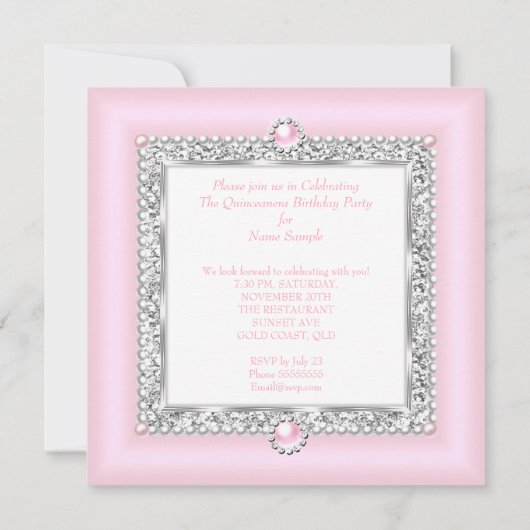 Quinceanera 15e verjaardag Magical Fairytale Roze Kaart (Achterkant)