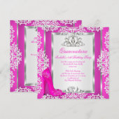 Quinceanera 15e verjaardag Magical Hot Pink Shoe Kaart (Voorkant / Achterkant)