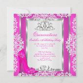 Quinceanera 15e verjaardag Magical Hot Pink Shoe Kaart (Voorkant)