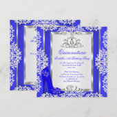 Quinceanera 15e verjaardag Magical Royal Blue Shoe Kaart (Voorkant / Achterkant)