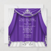 Quinceanera 15e verjaardag Paarse Heels Tiara Kaart (Achterkant)