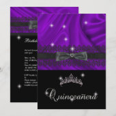 Quinceanera 15e verjaardag Paarse Zijde Kaart (Voorkant / Achterkant)