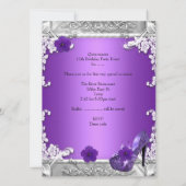 Quinceanera 15e verjaardag Paarse Zilver Kaart (Achterkant)