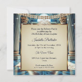 Quinceanera 15e Verjaardag Palace Peach Blauwgroen Kaart (Achterkant)