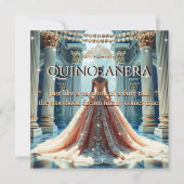 Quinceanera 15e Verjaardag Palace Peach Blauwgroen Kaart (Voorkant)