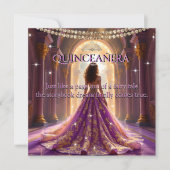 Quinceanera 15e Verjaardag Paleis Magenta Goud Kaart (Voorkant)