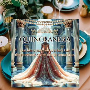 Quinceanera 15e Verjaardag Paleis Perzik Turkoois Kaart