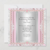 Quinceanera 15e verjaardag Parelroze Kaart (Achterkant)