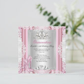 Quinceanera 15e verjaardag Partij Lichte Roze Scho Kaart (Staand voorkant)