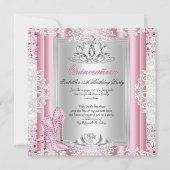 Quinceanera 15e verjaardag Partij Lichte Roze Scho Kaart (Voorkant)