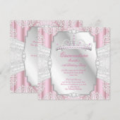 Quinceanera 15e verjaardag Partij lichtroze wit Kaart (Voorkant / Achterkant)