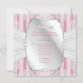 Quinceanera 15e verjaardag Partij lichtroze wit Kaart (Achterkant)