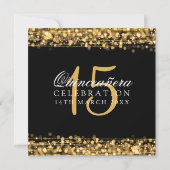 Quinceanera 15e verjaardag Party Sparkles Gold Kaart (Achterkant)