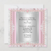 Quinceanera 15e verjaardag Pearl Light Roze Heels Kaart (Achterkant)